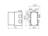 Qisani - flow - inbouwbox universeel 2-weg - afbeelding 2 van  2