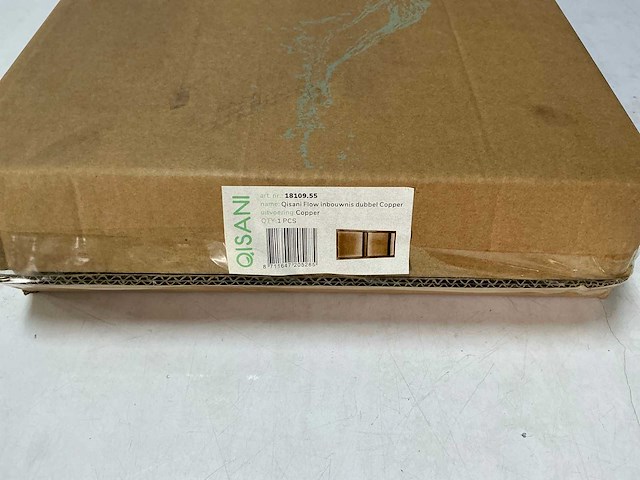 Qisani - flow - inbouwnis dubbel - copper 61 x 30,5 cm - afbeelding 3 van  4