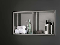 Qisani - flow - inbouwnis dubbel - rvs 61 x 30,5 cm - afbeelding 3 van  5