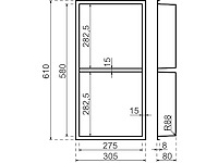 Qisani - flow - inbouwnis dubbel - zwart 61 x 30,5 cm - afbeelding 2 van  4