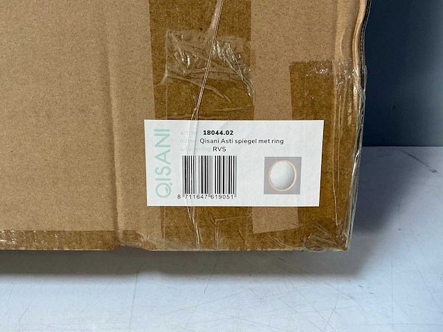 Qisani - flow - spiegel met ring rvs 75 cm - afbeelding 3 van  4