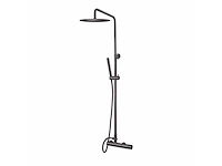 Qisani - flow - thermostatisch douchesysteem - gun metal - afbeelding 1 van  4