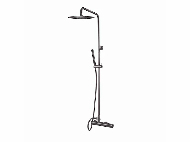 Qisani - flow - thermostatisch douchesysteem - gun metal - afbeelding 1 van  4