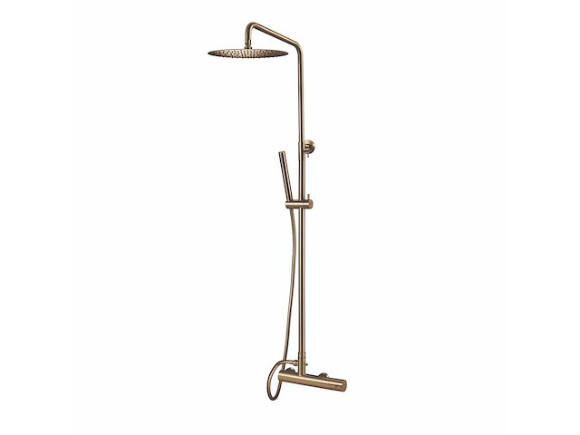 Qisani - flow - thermostatisch douchesysteem - light gold - afbeelding 1 van  4