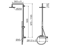 Qisani - flow - thermostatisch douchesysteem - light gold - afbeelding 2 van  4
