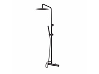 Qisani - flow - thermostatisch douchesysteem - zwart - afbeelding 1 van  4