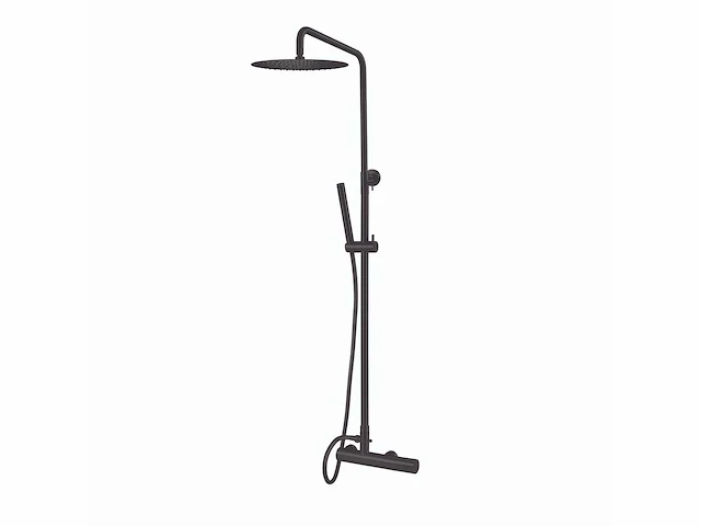 Qisani - flow - thermostatisch douchesysteem - zwart - afbeelding 1 van  4