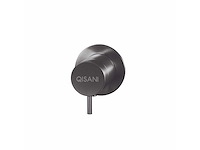 Qisani - flow - thermostatische inbouwkraan 1-weg rond afbouwdeel - gun metal - afbeelding 1 van  2