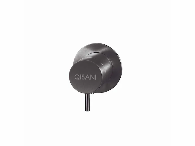 Qisani - flow - thermostatische inbouwkraan 1-weg rond afbouwdeel - gun metal - afbeelding 1 van  4