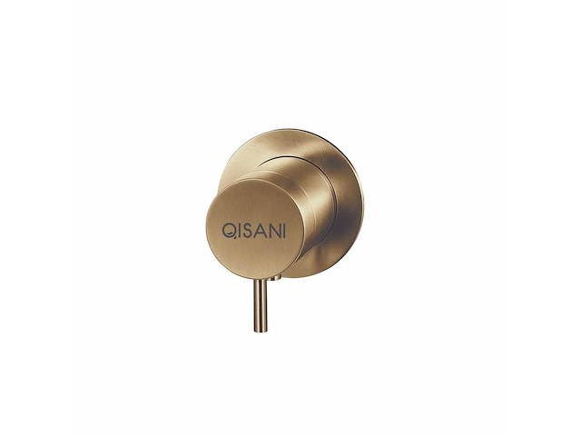 Qisani - flow - thermostatische inbouwkraan 1-weg rond afbouwdeel - light gold - afbeelding 1 van  2