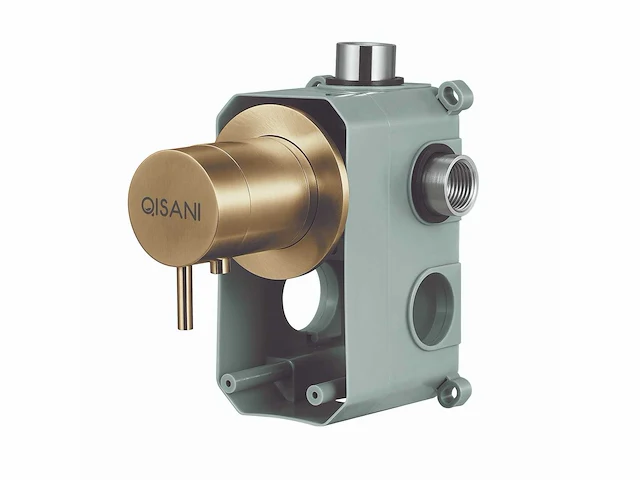 Qisani - flow - thermostatische inbouwkraan 1-weg rond afbouwdeel - light gold - afbeelding 3 van  4