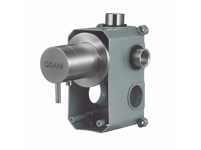 Qisani - flow - thermostatische inbouwkraan 1-weg rond afbouwdeel - rvs - afbeelding 1 van  1
