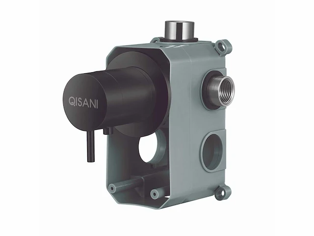 Qisani - flow - thermostatische inbouwkraan 1-weg rond afbouwdeel - zwart - afbeelding 2 van  4