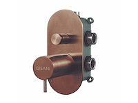 Qisani - flow - thermostatische inbouwkraan 2-weg ovaal afbouwdeel - copper - afbeelding 2 van  5