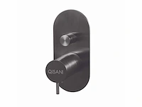 Qisani - flow - thermostatische inbouwkraan 2-weg ovaal afbouwdeel - gun metal