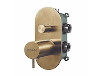 Qisani - flow - thermostatische inbouwkraan 2-weg ovaal afbouwdeel - light gold - afbeelding 2 van  3