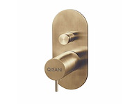 Qisani - flow - thermostatische inbouwkraan 2-weg ovaal afbouwdeel - light gold - afbeelding 4 van  5