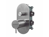 Qisani - flow - thermostatische inbouwkraan 2-weg ovaal afbouwdeel - rvs - afbeelding 2 van  5