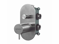 Qisani - flow - thermostatische inbouwkraan 2-weg ovaal afbouwdeel - rvs - afbeelding 2 van  5