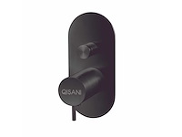 Qisani - flow - thermostatische inbouwkraan 2-weg ovaal afbouwdeel - zwart - afbeelding 1 van  2