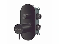 Qisani - flow - thermostatische inbouwkraan 2-weg ovaal afbouwdeel - zwart - afbeelding 2 van  5