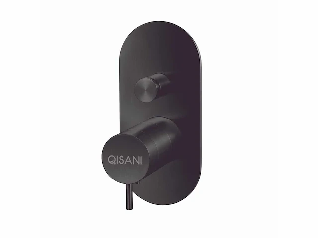 Qisani - flow - thermostatische inbouwkraan 2-weg ovaal afbouwdeel - zwart - afbeelding 1 van  5