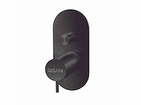 Qisani - flow - thermostatische inbouwkraan 2-weg ovaal afbouwdeel - zwart