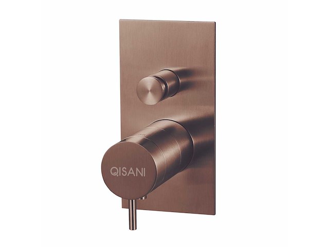 Qisani - flow - thermostatische inbouwkraan 2-weg vierkant afbouwdeel - copper - afbeelding 1 van  3