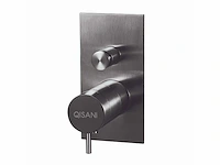 Qisani - flow - thermostatische inbouwkraan 2-weg vierkant afbouwdeel - gun metal