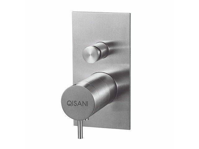 Qisani - flow - thermostatische inbouwkraan 2-weg vierkant afbouwdeel - rvs - afbeelding 1 van  5