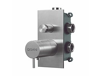 Qisani - flow - thermostatische inbouwkraan 2-weg vierkant afbouwdeel - rvs - afbeelding 2 van  5