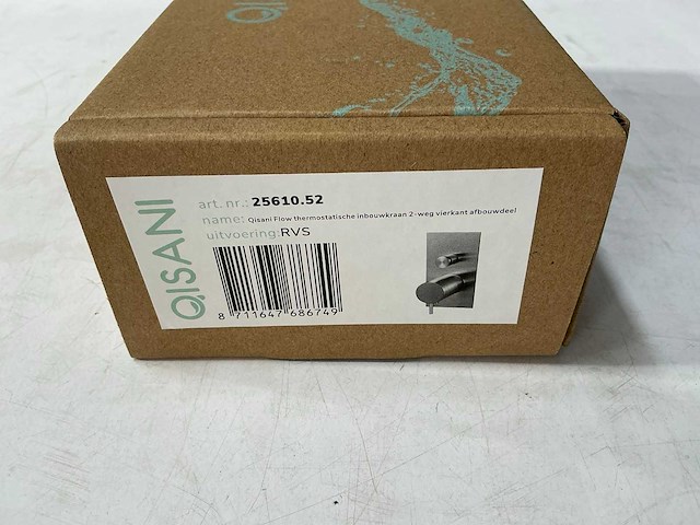 Qisani - flow - thermostatische inbouwkraan 2-weg vierkant afbouwdeel - rvs - afbeelding 4 van  5