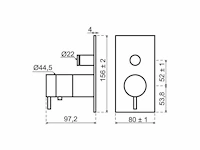 Qisani - flow - thermostatische inbouwkraan 2-weg vierkant afbouwdeel - rvs - afbeelding 3 van  5