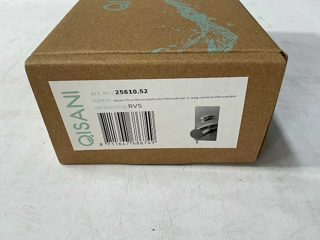 Qisani - flow - thermostatische inbouwkraan 2-weg vierkant afbouwdeel - rvs - afbeelding 4 van  5