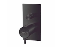 Qisani - flow - thermostatische inbouwkraan 2-weg vierkant afbouwdeel - zwart - afbeelding 1 van  5
