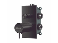 Qisani - flow - thermostatische inbouwkraan 2-weg vierkant afbouwdeel - zwart - afbeelding 2 van  5