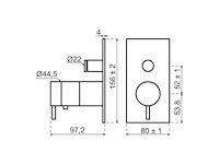 Qisani - flow - thermostatische inbouwkraan 2-weg vierkant afbouwdeel - zwart - afbeelding 3 van  5