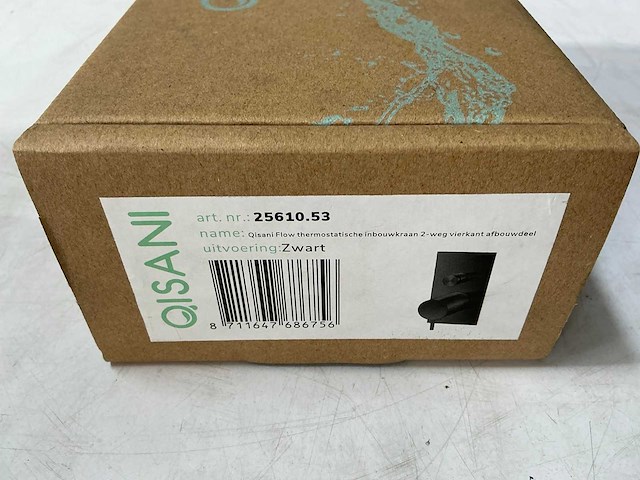 Qisani - flow - thermostatische inbouwkraan 2-weg vierkant afbouwdeel - zwart - afbeelding 4 van  5