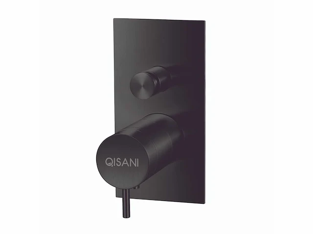 Qisani - flow - thermostatische inbouwkraan 2-weg vierkant afbouwdeel - zwart - afbeelding 1 van  5