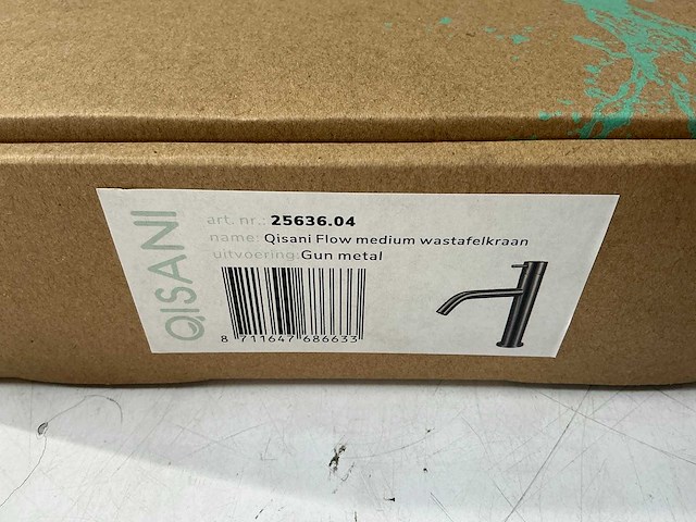 Qisani - flow - wastafelkraan - gun metal 21 cm - afbeelding 3 van  4
