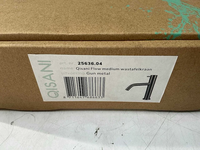 Qisani - flow - wastafelkraan - gun metal 21 cm - afbeelding 3 van  4