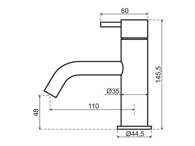 Qisani - flow - wastafelkraan - gun metal - afbeelding 2 van  2