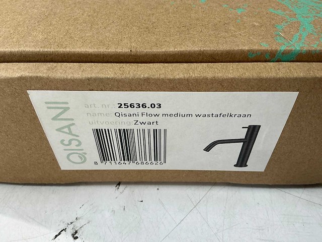 Qisani - flow - wastafelkraan - zwart 21 cm - afbeelding 3 van  4