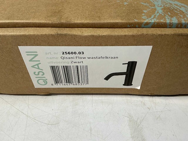 Qisani - flow - wastafelkraan - zwart - afbeelding 3 van  4