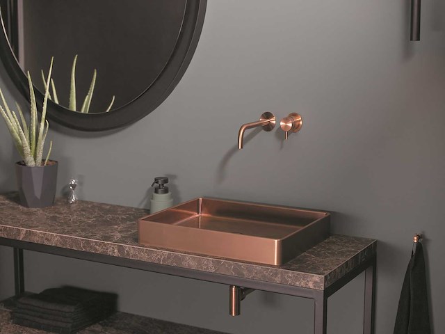 Qisani - flow - wastafelkraan uitloop afbouwdeel - copper 15 cm - afbeelding 3 van  7
