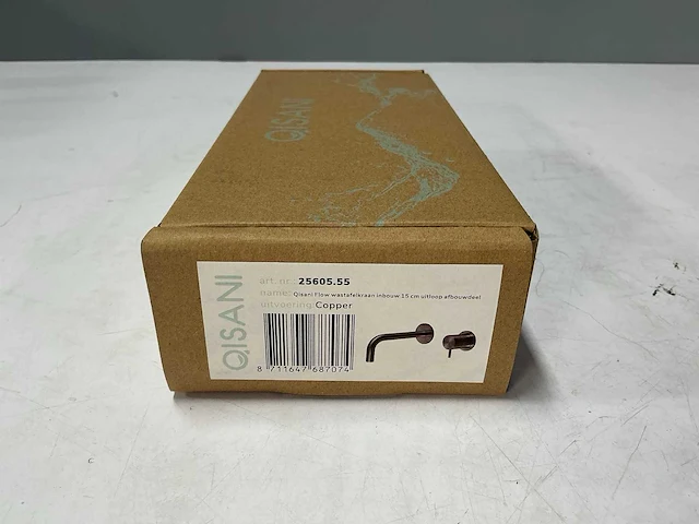 Qisani - flow - wastafelkraan uitloop afbouwdeel - copper 15 cm - afbeelding 6 van  7