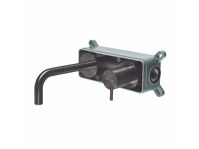 Qisani - flow - wastafelkraan uitloop afbouwdeel - gun metal 15 cm - afbeelding 2 van  2