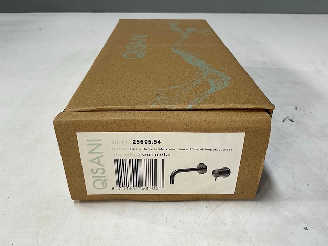 Qisani - flow - wastafelkraan uitloop afbouwdeel - gun metal 15 cm - afbeelding 4 van  5