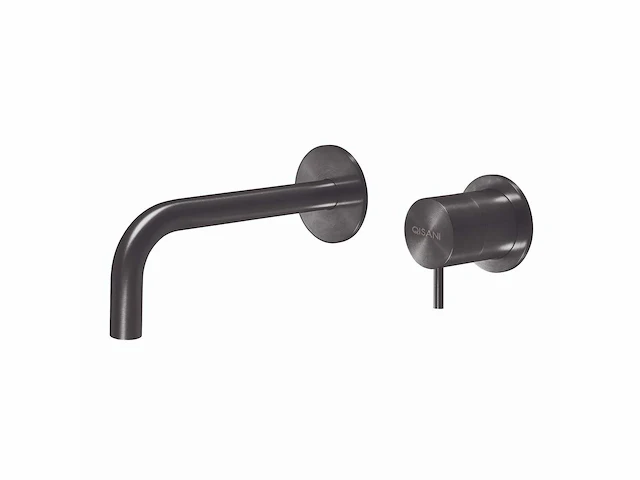 Qisani - flow - wastafelkraan uitloop afbouwdeel - gun metal 15 cm - afbeelding 1 van  5