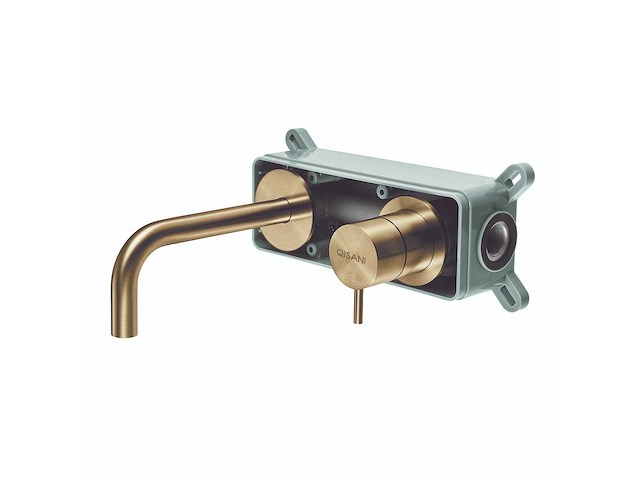 Qisani - flow - wastafelkraan uitloop afbouwdeel - light gold 15 cm - afbeelding 4 van  5